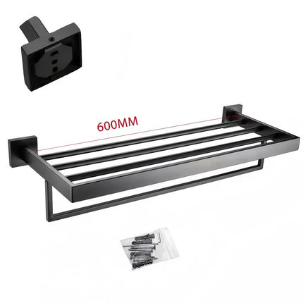 304 Stainless Steel Double Towel Rail Rack Bathroom Shelf Holder Wall Mounted