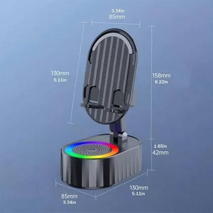 3-In-1 Phone Holder Inductive Bluetooth Speaker Holder 360°Rotating Folding Gift