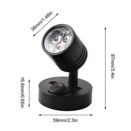 2X LED Swivel Reading Light 12V Campervan Caravan Boat Interior Wall Spot Lamp
