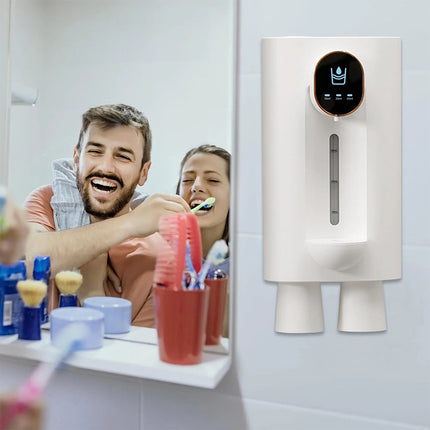 Touchless Automatic Mouthwash Dispenser 540ml with 2 Cups Rechargeable Wall