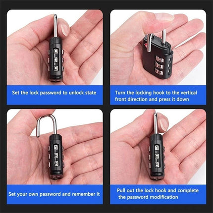 4 Pcs Combination Lock PadLock Locker Locks Security Suitcase Luggage Bag