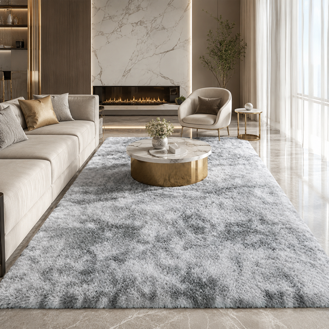 Light Grey 100cm x 160cm Soft Plush Floor Carpet Rug Mat Living Room Bedroom