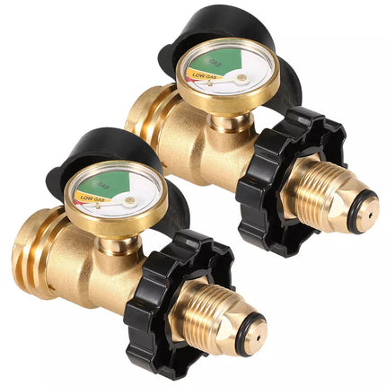 2Pack QCC Gas Pressure Gauge Level Indicator Propane LPG Bottle Cylinder Adaptor