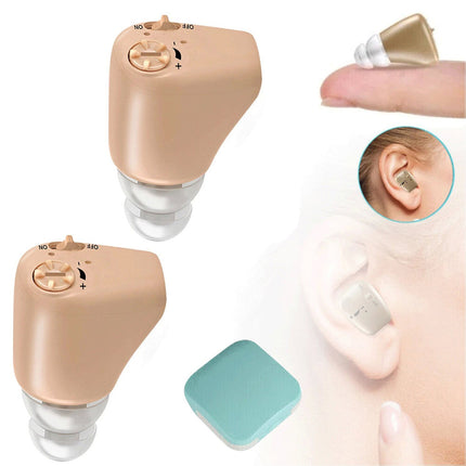 2Packs of Digital Invisible Hearing Aid In-Ear Enhancer Sound Voice Amplifier