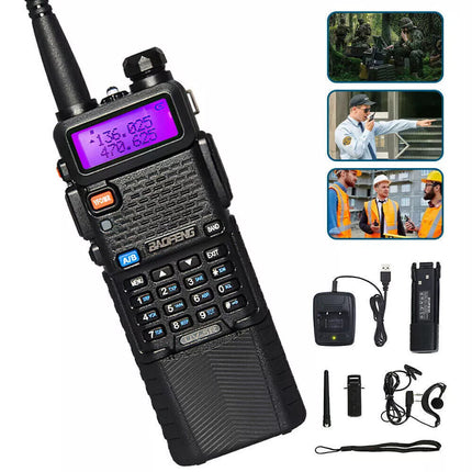 1 Set Walkie Talkie Band Handheld Earphones Two Way Radio 400-470MHz 3800MAH