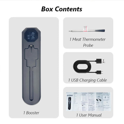 Wireless BBQ Thermometer Bluetooth Food Probe Kitchen Temperature Meat Grilling