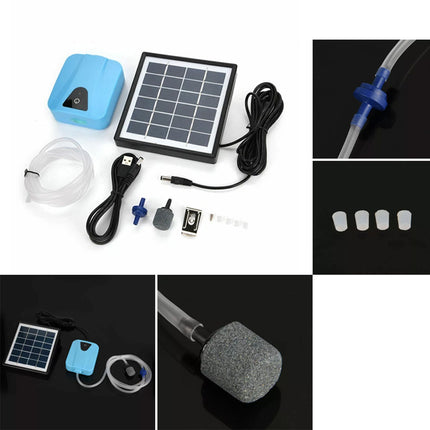 Solar Powered Water Pond Filter Pump Fish Tank Pool Aerator Air Pump Oxygenator