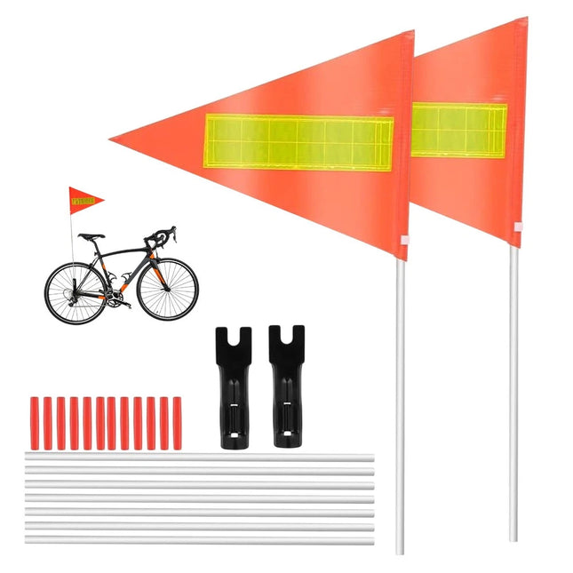 Bike Alert Flag With Yellow Reflective Strip For Bicycle Scooter Use