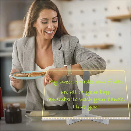 30*20CM LED Note Board With Colors Acrylic Dry Erase Board With Light