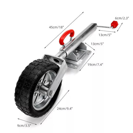 10 Inch Jockey Wheel 1000kg 2212LBS Swing Up Solid Caravan Trailer Boat Parts