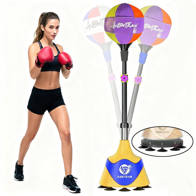 Adjustable Height Boxing Punching Bag Speed Training Relief Fitness With Weight Plate