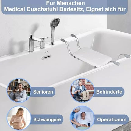 Bath Bench Bathtub Stool Support Tray Shower Chair Pad for Disabled Elderly