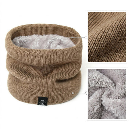 For Women Men Neck Warmer Tube Winter Knitted Scarf Thermal Warm Thicken Chunky Brown