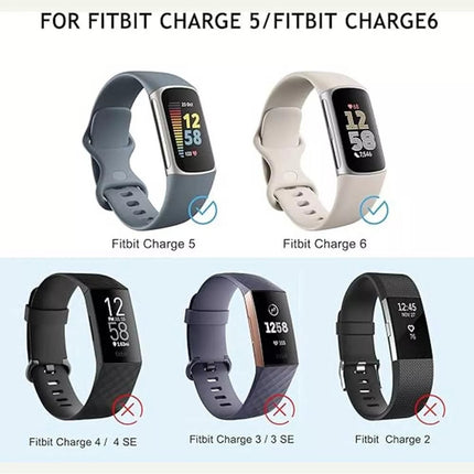 Black Replacement Bands for Fitbit Charge 5 6 Band Tracker Fitness Strap Wristbands