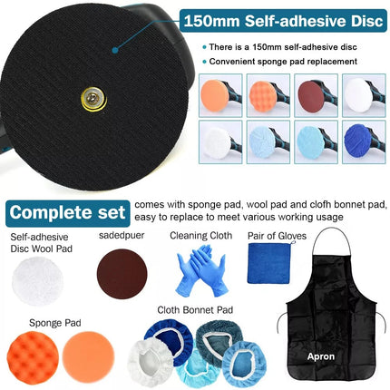 6" Cordless Car Polisher Dual Action Buffer Orbital Sander Polishing Machine