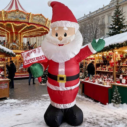 6FT Inflatable Christmas Santa White LED Lights Garden Merry Outdoor Indoor