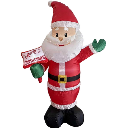 6FT Inflatable Christmas Santa White LED Lights Garden Merry Outdoor Indoor