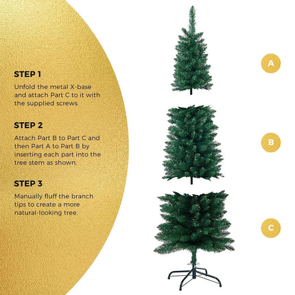 Tinseltown Slim Christmas Tree 1.8M 6FT Xmas Trees Decoration Green