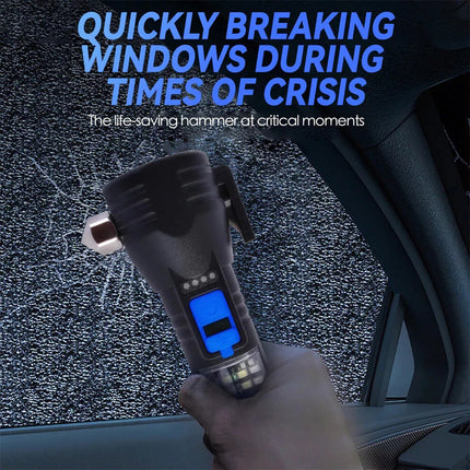 Premium Solar Power LED Torch Multi-functional USB Phone Charge, Compass, Hammer