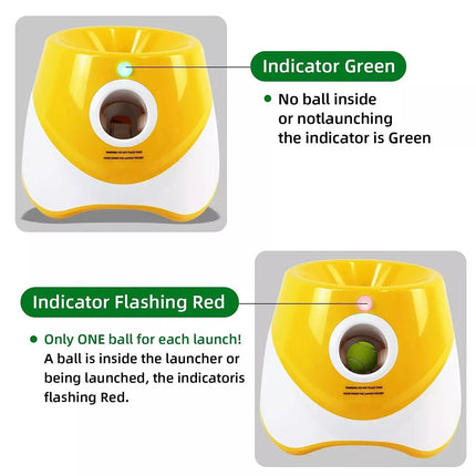 Dog Ball Launcher Thrower Automatic Tennis Fetch Throwing Machine + 6 Balls