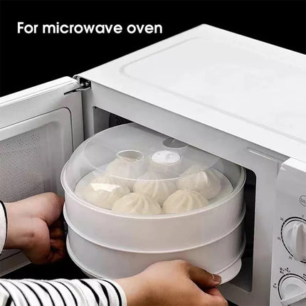 1PK Microwave Kitchen 2 Tier Steamer Food/Vegetables Container Cookware w/Lid
