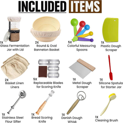 Complete Sourdough Bread Baking Supplies Sourdough Starter Kit 25PCS Sourdough