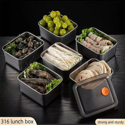 Stainless Steel Food Storage Containers Airtight Lid for Lunch Picnic Travel