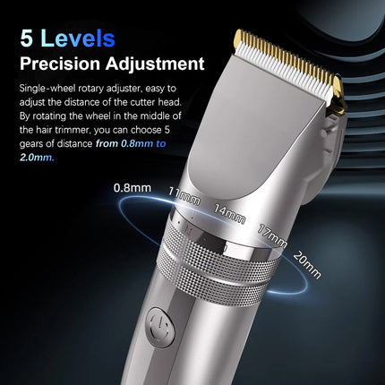 Professional Electric Hair Clippers Men Rechargeable Beard Trimmer Haircut Kits