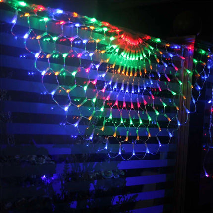 1PC With 3 Peacock LED Peacock Net Mesh LED Fairy String Lights Party Outdoor Curtain Light