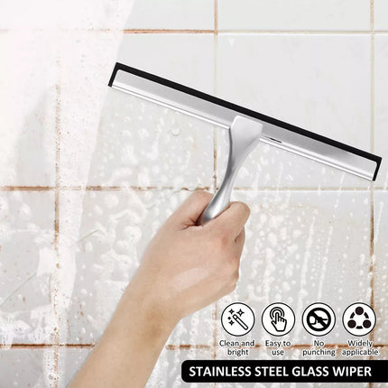 Shower Squeegee Stainless Steel Window Squeegee with Suction Cup