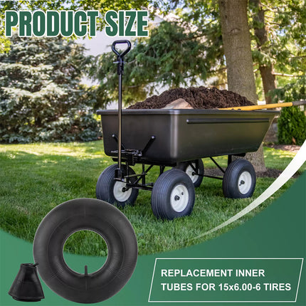 2PCS Ride on Lawn Mower 15x6.00-6 Inner Tube 15x6-6 inch Tyre Tractor TR13 Valve
