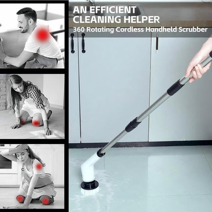 11 In 1 Electric Spin Scrubber Turbo Scrub Cleaning Brush Cordless Rechargeable