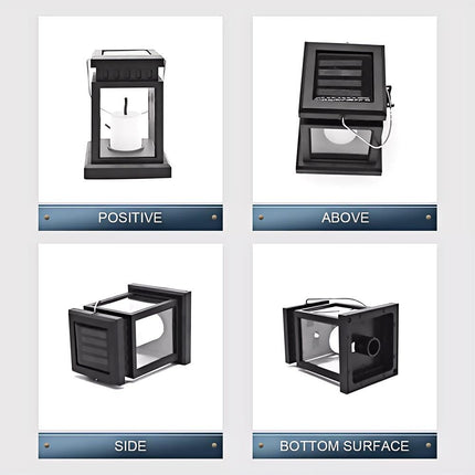 2 Lights Waterproof LED Solar Powered Hanging Lantern Light Outdoor Garden Table Lamp