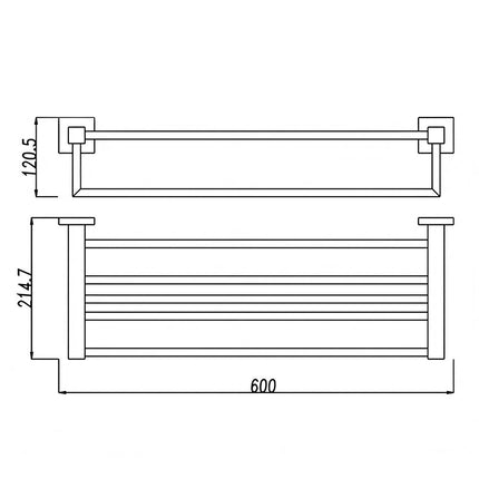 304 Stainless Steel Double Towel Rail Rack Bathroom Shelf Holder Wall Mounted