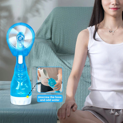 Portable Hand Held Cooling Stay Cool Water Spray Misting Fan Mist Travel Mini