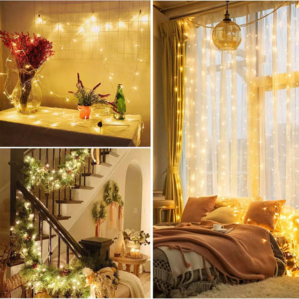 Warm White 50M LED Fairy String Lights Waterproof Christmas Tree Garden Party Outdoor