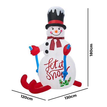 Tinseltown 1.8M Christmas Inflatable Snowman Decoration Xmas LED Light Outdoor