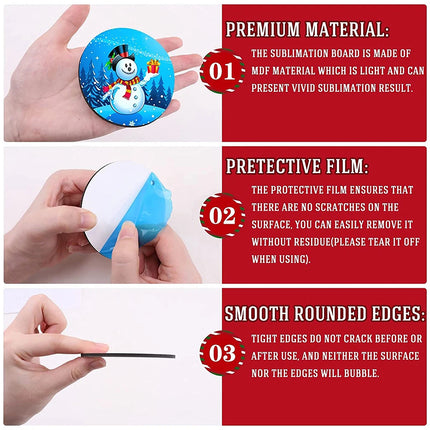 26Pcs Christmas Sublimation Ornament with Red String Double Sides Sublimation