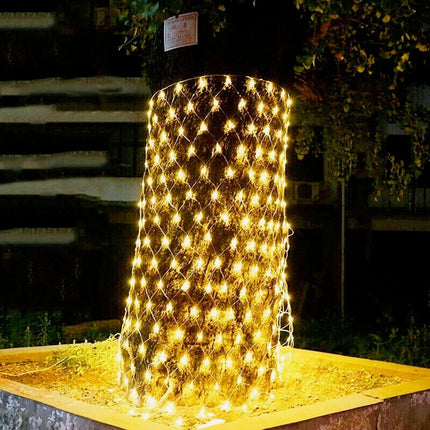 Solar LED Mesh Net Curtain Light String Fairy Wedding Party Garden Outdoor Xmas 1.1*1.1m 100leds
