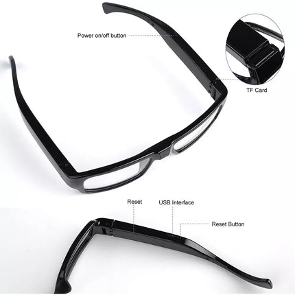 Mini Glasses Camera Wearable Security Camera 1080P Video Recorder Sports Camera