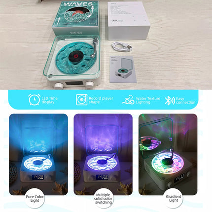 Portable Vintage Vinyl Speaker Wireless with Adjustable Light for Bedroom Party