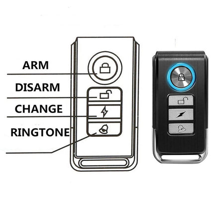 113dB Wireless Anti-Theft Vibration Motorcycle Bike Alarm Remote Waterproof