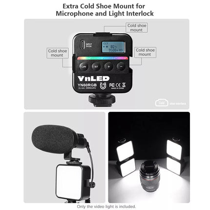 Rgb LED Mini Video Light On-Camera Fill Light (2500K-9500K)