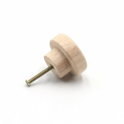 12pcs Wooden Knob With Screws Wood Round Pull Knobs for Drawer Cabinet Door