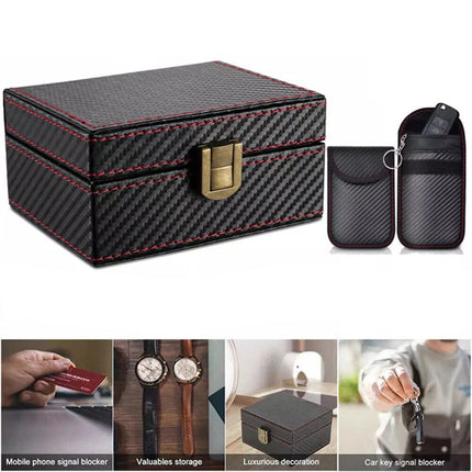 Faraday Box with Faraday Pouch 2 Pack Keyless Entry Car Key Safe Protector