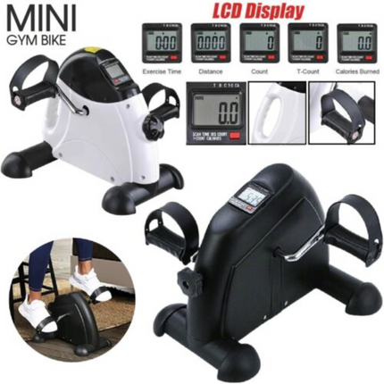 Foot Pedal Exerciser Mini Gym Bike Fitness Cycle Leg/Arm w/ LCD Portable Display White