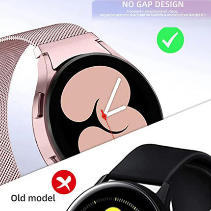 Metal Samsung Galaxy Watch 7 6 4 5 Pro Classic 40mm 44 mm Milanese Magnetic Band Rose Pink