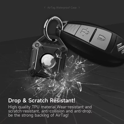 Green Apple AirTag Protective Case Waterproof TPU Cover Air Tag Tracker Loop Holder