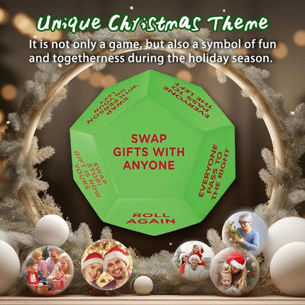 2Pcs Santa Swap Gift Exchange Dice Christmas Party Gift Exchange Dice Game 12 Sides