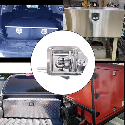 2X T Handle Locks Tool Box Stainless Steel & Keys Tool Box Camper Trailer UTE